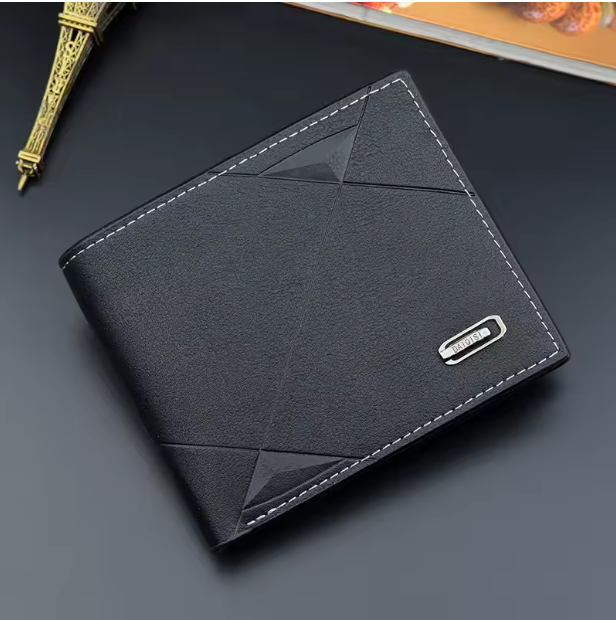 SleekGuard Slim Bifold - Ultra-Slim Bifold Faux Leather Men’s Credit & ID Wallet – Sleek Business Billfold Clutch with RFID-Safe Card Slots and Cash Compartment