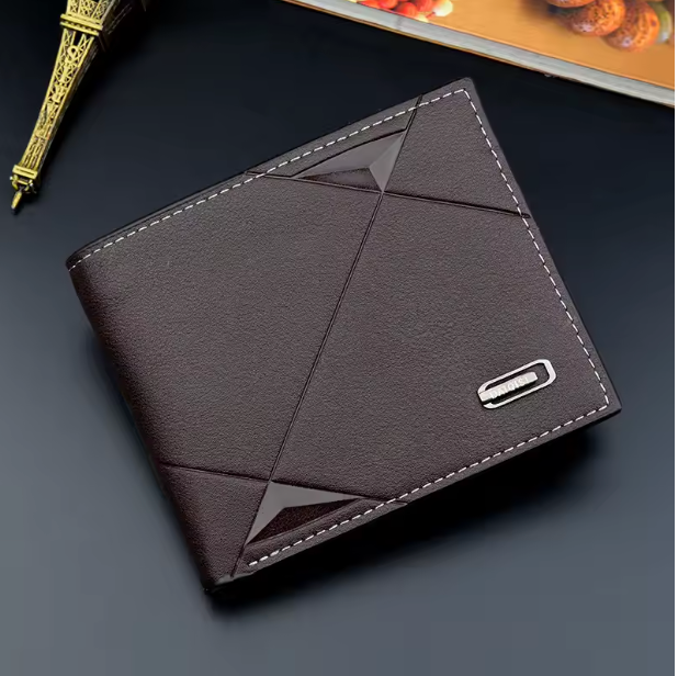 SleekGuard Slim Bifold - Ultra-Slim Bifold Faux Leather Men’s Credit & ID Wallet – Sleek Business Billfold Clutch with RFID-Safe Card Slots and Cash Compartment