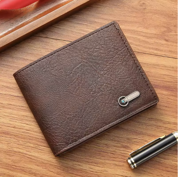 SleekGuard Slim Bifold - Ultra-Slim Bifold Faux Leather Men’s Credit & ID Wallet – Sleek Business Billfold Clutch with RFID-Safe Card Slots and Cash Compartment