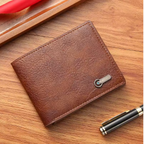 SleekGuard Slim Bifold - Ultra-Slim Bifold Faux Leather Men’s Credit & ID Wallet – Sleek Business Billfold Clutch with RFID-Safe Card Slots and Cash Compartment