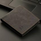 Heritage Vault Collection - Premium Vintage Men’s Leather Bifold Wallet with Slim Card Slots, Zippered Coin Pocket & Retro Stitch Detailing