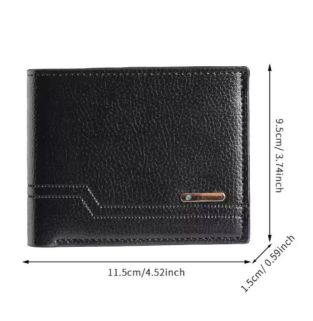 Executive Lychee Series - Luxe PU Leather Men’s Compact Bifold Wallet with Multi-Card Capacity and Soft-Grain Finish