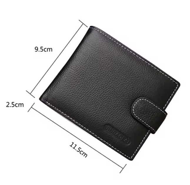 Vintage Heritage Collection - Men’s Genuine Leather Bifold Wallet with Zippered Coin Pocket, Secure Buckle Closure & Photo ID Sleeve
