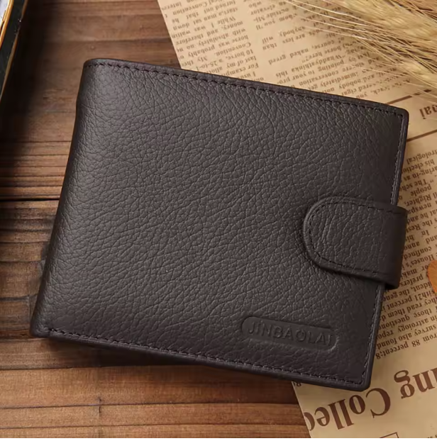 Vintage Heritage Collection - Men’s Genuine Leather Bifold Wallet with Zippered Coin Pocket, Secure Buckle Closure & Photo ID Sleeve