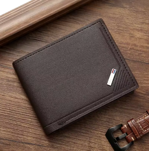 MetroSlim Executive Series - Men’s Premium Top-Grain Leather Bifold Wallet with Integrated Money Clip & RFID-Safe Card Slots