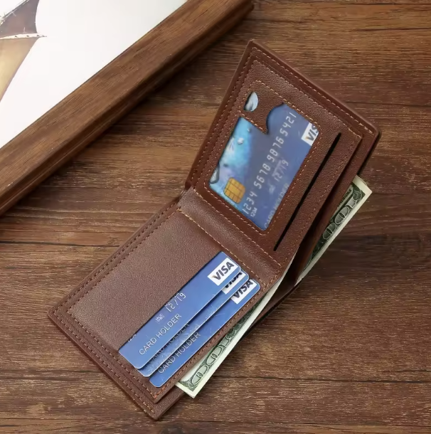 MetroSlim Executive Series - Men’s Premium Top-Grain Leather Bifold Wallet with Integrated Money Clip & RFID-Safe Card Slots