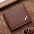 MetroSlim Executive Series - Men’s Premium Top-Grain Leather Bifold Wallet with Integrated Money Clip & RFID-Safe Card Slots
