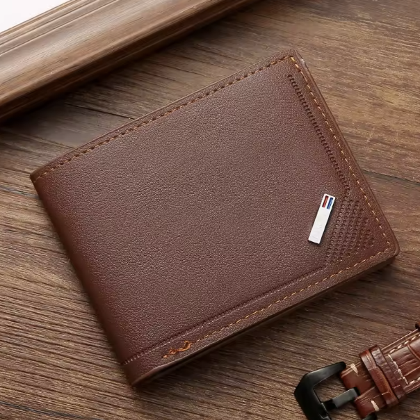 MetroSlim Executive Series - Men’s Premium Top-Grain Leather Bifold Wallet with Integrated Money Clip & RFID-Safe Card Slots