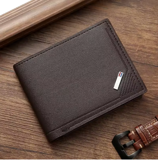 MetroSlim Executive Series - Men’s Premium Top-Grain Leather Bifold Wallet with Integrated Money Clip & RFID-Safe Card Slots