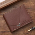 AeroClip Slim Series - Men’s Ultra-Slim Leather Bifold Wallet with Integrated Money Clip, RFID-Blocking Card & ID Slots