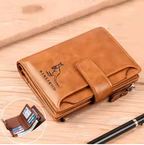 PrestigeGuard Elite Series - Men’s Luxury Short RFID-Blocking Leather Bifold Wallet with Zippered Coin Pocket & Multi-Card Slots