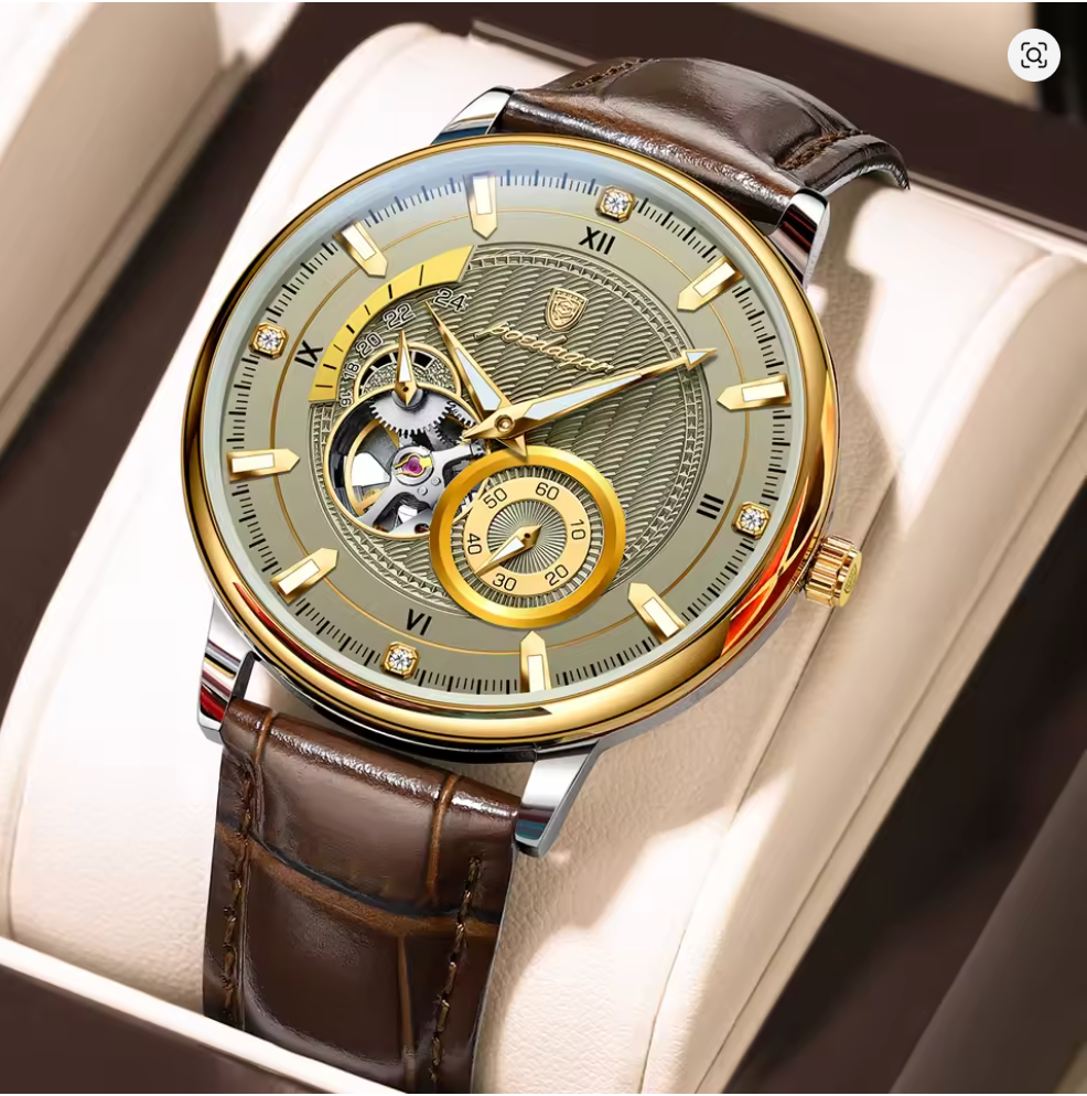 Imperium Classic - Men's Luxury Watch with Stainless Steel & Leather Build, Date Display & Chronograph Features