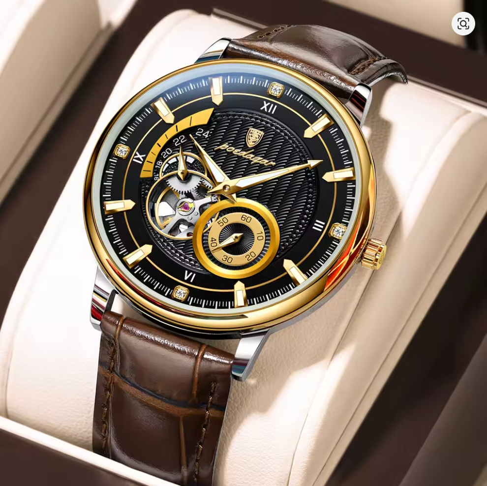 Imperium Classic - Men's Luxury Watch with Stainless Steel & Leather Build, Date Display & Chronograph Features