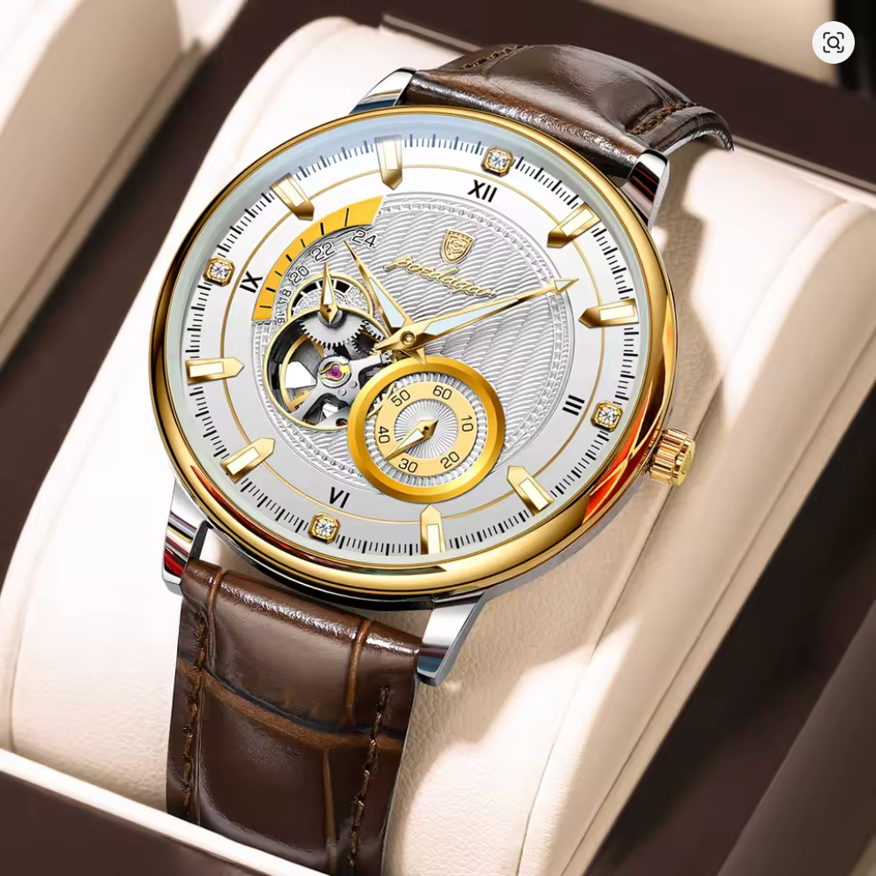 Imperium Classic - Men's Luxury Watch with Stainless Steel & Leather Build, Date Display & Chronograph Features