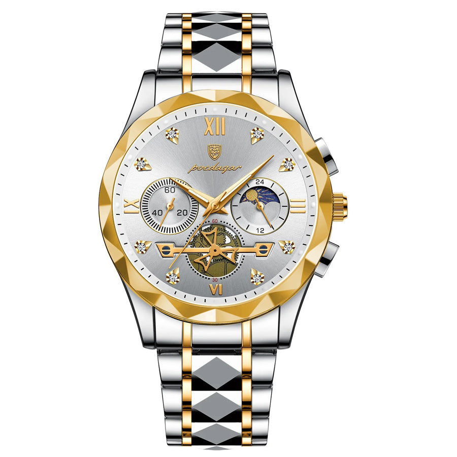 Aeterna Tempus - CylaLuxe Luxury Men's Automatic Watch Gold & Silver