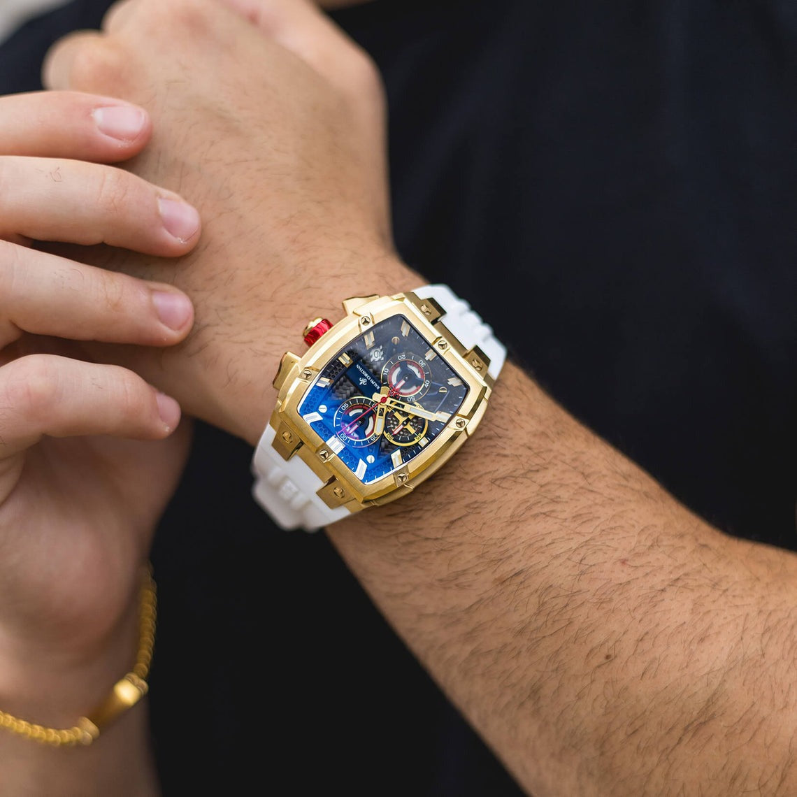 MINI FOCUS Sports Watches for Men Waterproof Chronograph Quartz Wristwatch with Silicone Strap