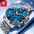 Moonphase Chrono Pro 7-Series - Moonphase Chronograph Quartz Watch for Men – Stainless Steel, Multifunction & Waterproof