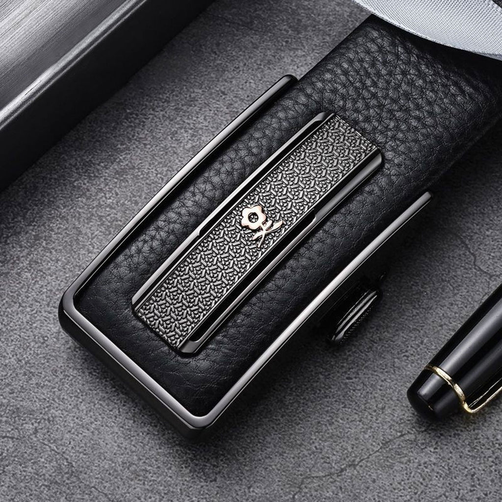 Executive Ratchet Belt - Montagut Executive Ratchet Belt – Full-Grain Cowhide Automatic Buckle