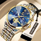 Luminous Chronograph Wristwatch Stainless Steel Quartz For Men