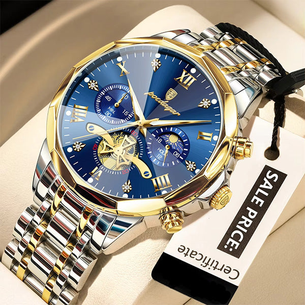 Luminous Chronograph Wristwatch Stainless Steel Quartz For Men