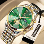 Luminous Chronograph Wristwatch Stainless Steel Quartz For Men