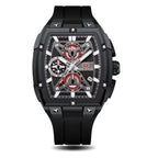 MINI FOCUS Sports Watches for Men Waterproof Chronograph Quartz Wristwatch with Silicone Strap
