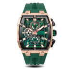 MINI FOCUS Sports Watches for Men Waterproof Chronograph Quartz Wristwatch with Silicone Strap