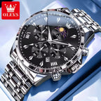 Moonphase Chrono Pro 7-Series - Moonphase Chronograph Quartz Watch for Men – Stainless Steel, Multifunction & Waterproof