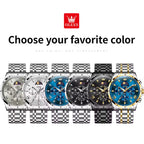 Moonphase Chrono Pro 7-Series - Moonphase Chronograph Quartz Watch for Men – Stainless Steel, Multifunction & Waterproof